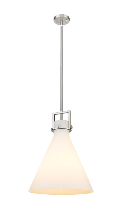 Innovations 411-1SL-SN-G411-16WH One Light Pendant, Brushed Satin Nickel