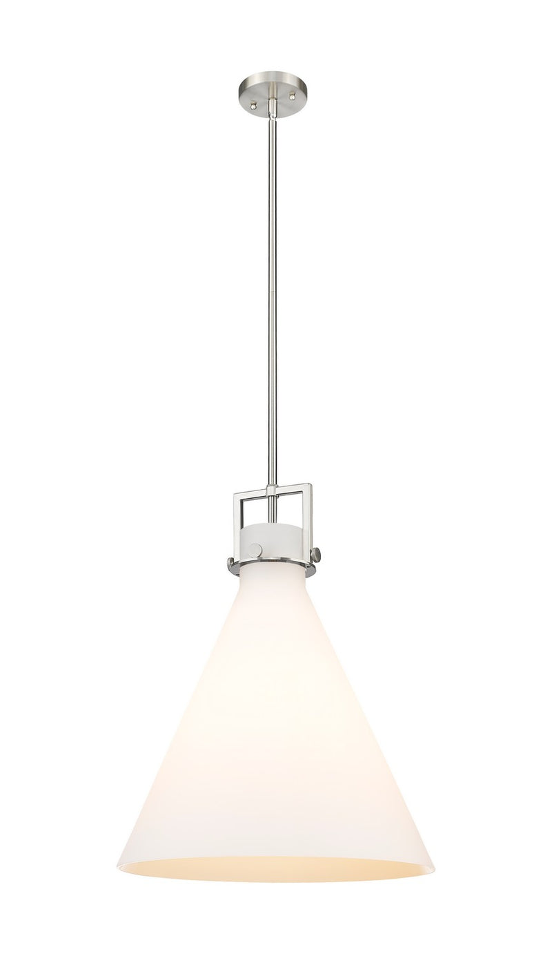 Innovations 411-1SL-SN-G411-18WH One Light Pendant, Brushed Satin Nickel
