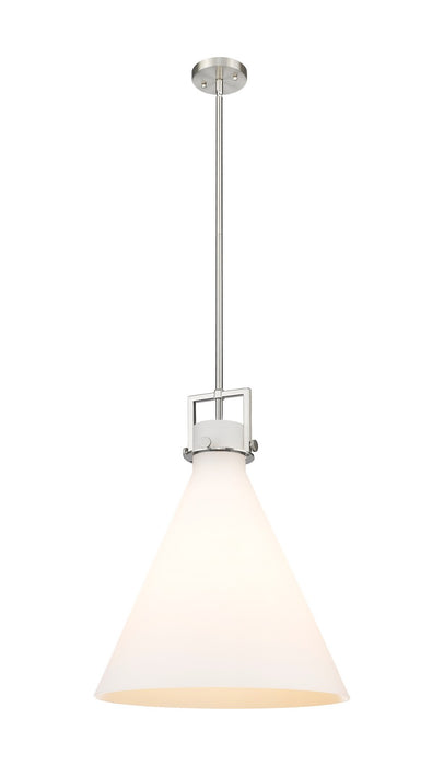 Innovations 411-1SL-SN-G411-18WH One Light Pendant, Brushed Satin Nickel