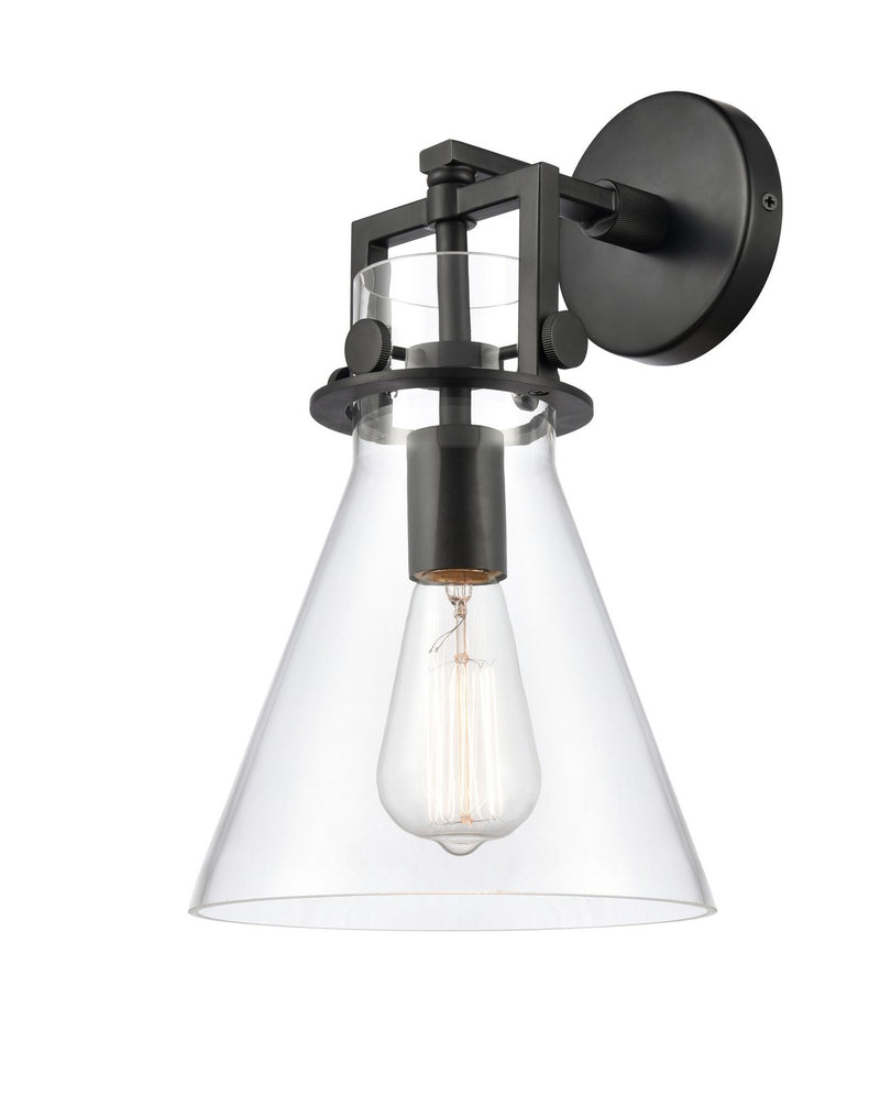 Innovations 411-1W-BK-G411-8CL One Light Wall Sconce, Matte Black