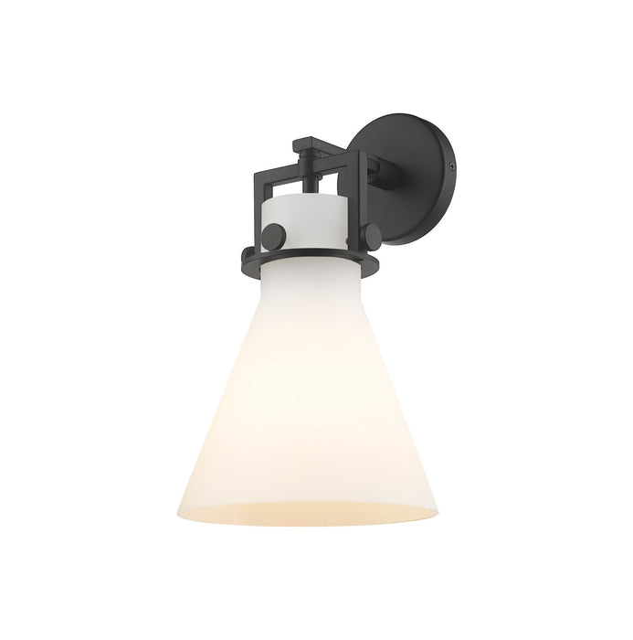 Innovations 411-1W-BK-G411-8WH One Light Wall Sconce, Matte Black