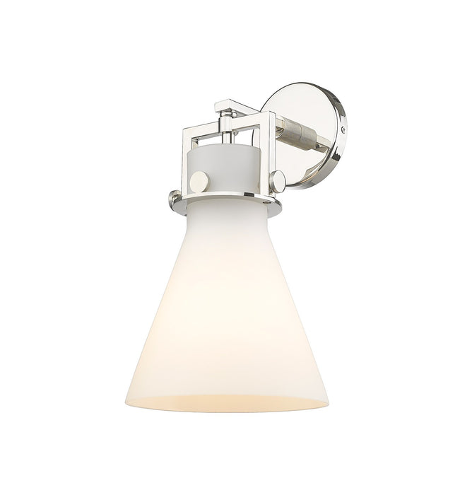 Innovations 411-1W-PN-G411-8WH One Light Wall Sconce, Polished Nickel