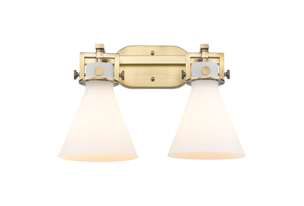 Innovations 411-2W-BB-G411-7WH Two Light Bath Vanity, Brushed Brass