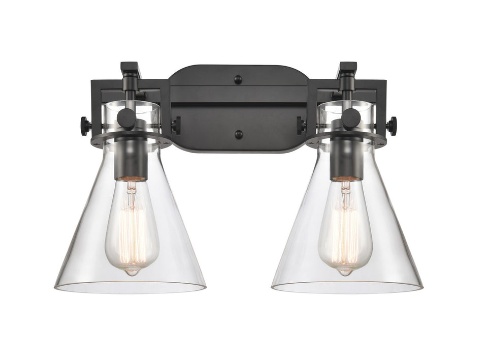 Innovations 411-2W-BK-G411-7CL Two Light Bath Vanity, Matte Black