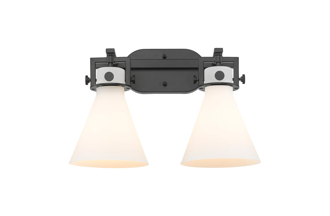 Innovations 411-2W-BK-G411-7WH Two Light Bath Vanity, Matte Black