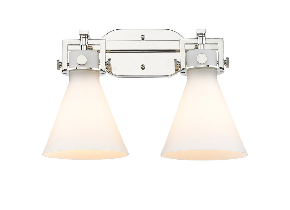 Innovations 411-2W-PN-G411-7WH Two Light Bath Vanity, Polished Nickel