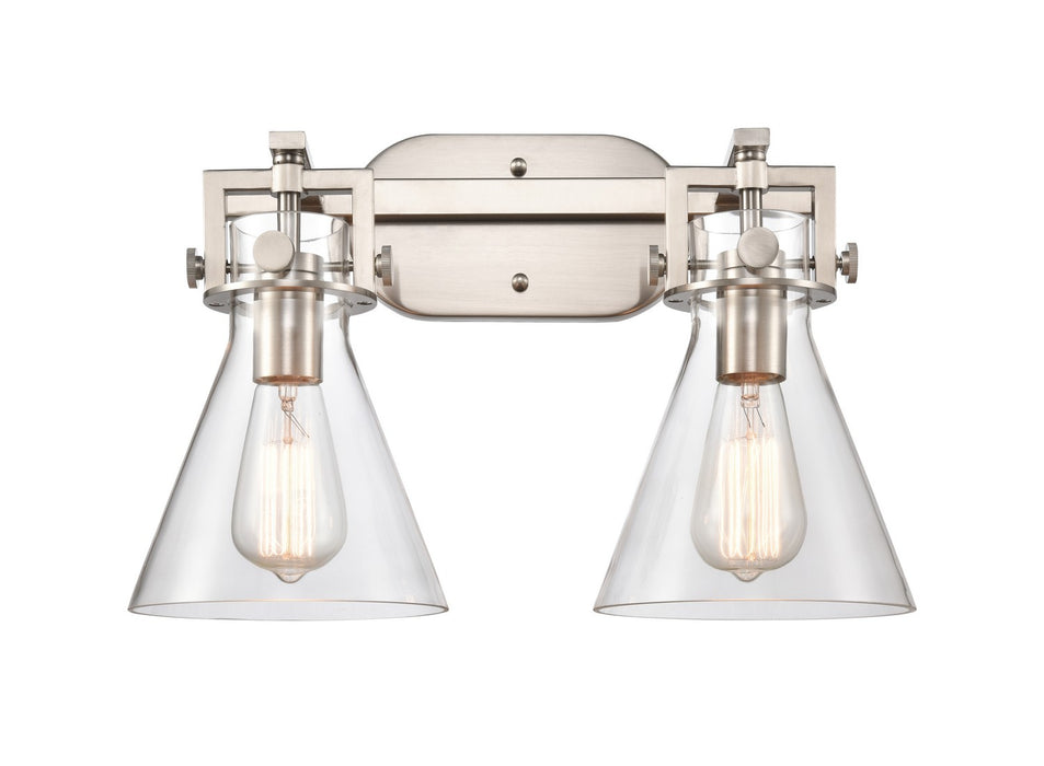Innovations 411-2W-SN-G411-7CL Two Light Bath Vanity, Satin Nickel