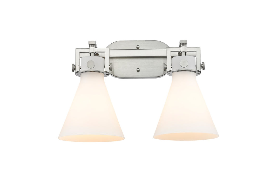 Innovations 411-2W-SN-G411-7WH Two Light Bath Vanity, Brushed Satin Nickel