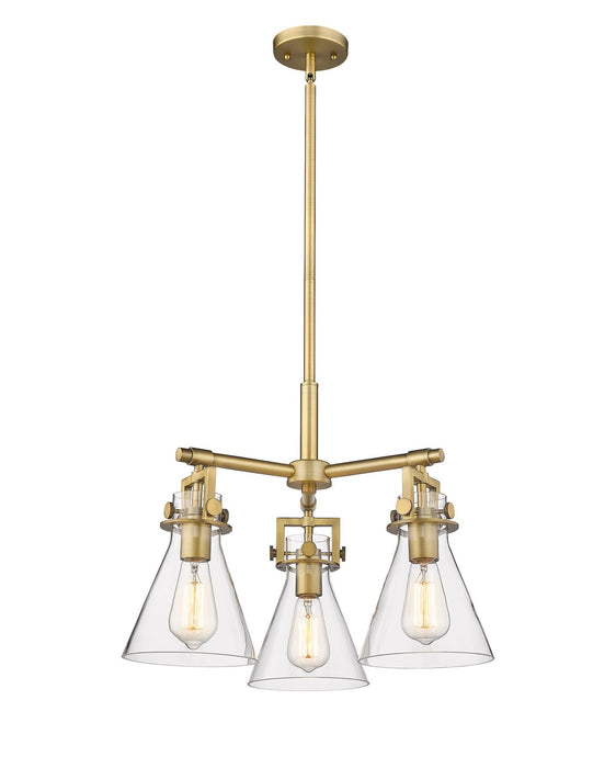 Innovations 411-3CR-BB-G411-7CL Three Light Pendant, Brushed Brass