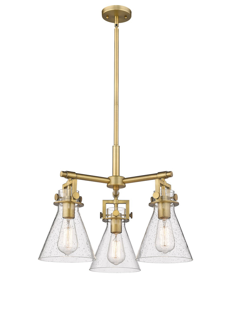 Innovations 411-3CR-BB-G411-7SDY Three Light Pendant, Brushed Brass
