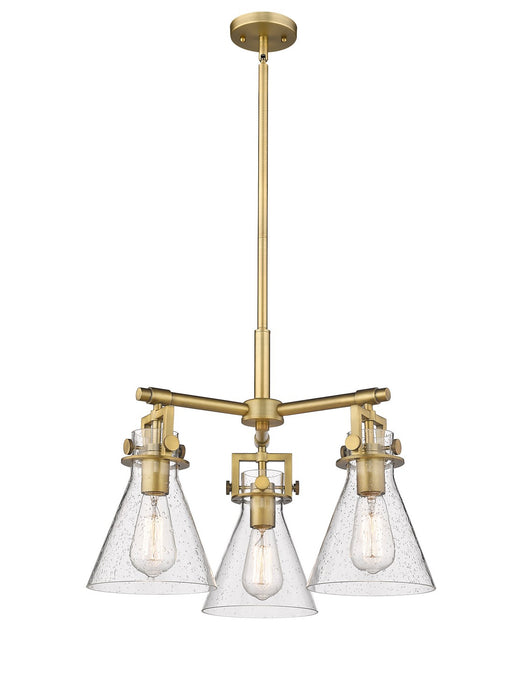 Innovations 411-3CR-BB-G411-7SDY Three Light Pendant, Brushed Brass