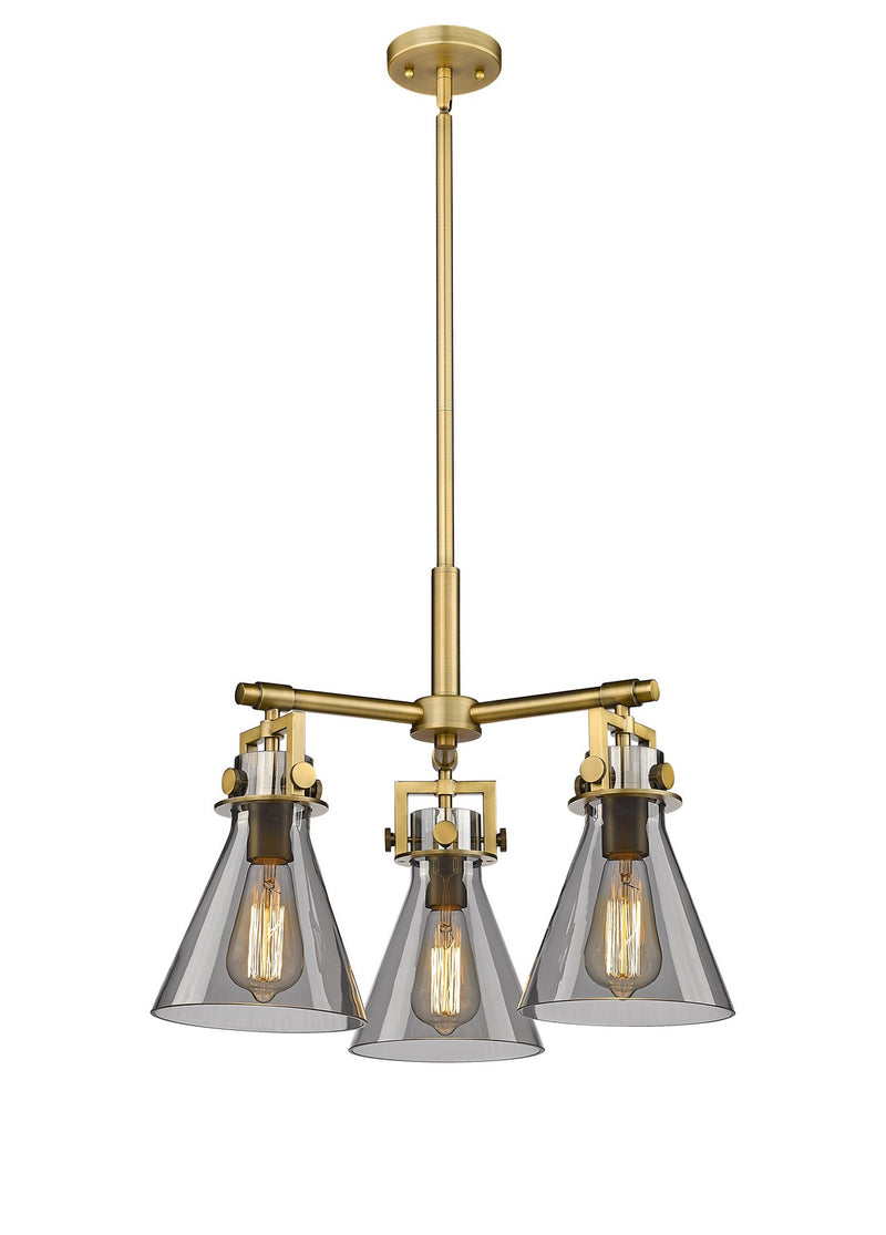 Innovations 411-3CR-BB-G411-7SM Three Light Pendant, Brushed Brass