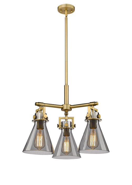 Innovations 411-3CR-BB-G411-7SM Three Light Pendant, Brushed Brass