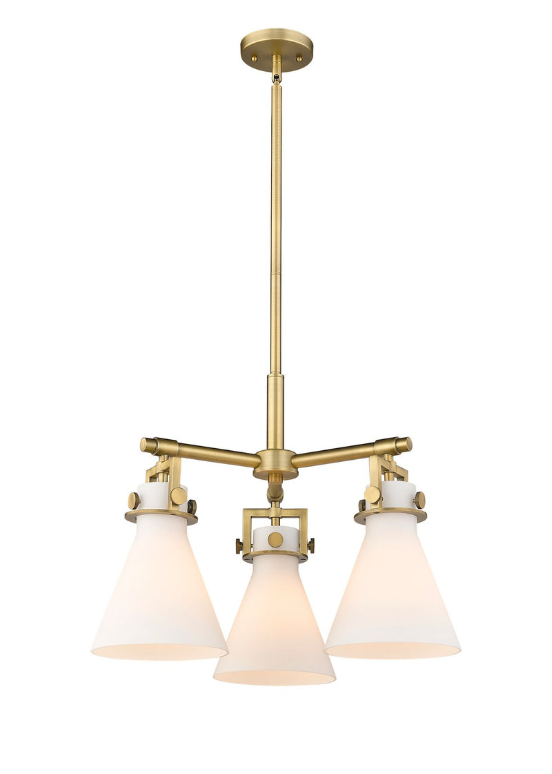 Innovations 411-3CR-BB-G411-7WH Three Light Pendant, Brushed Brass