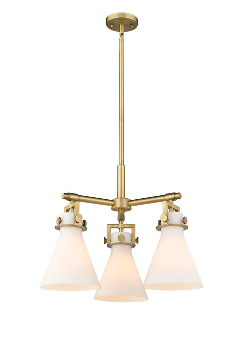Innovations 411-3CR-BB-G411-7WH Three Light Pendant, Brushed Brass
