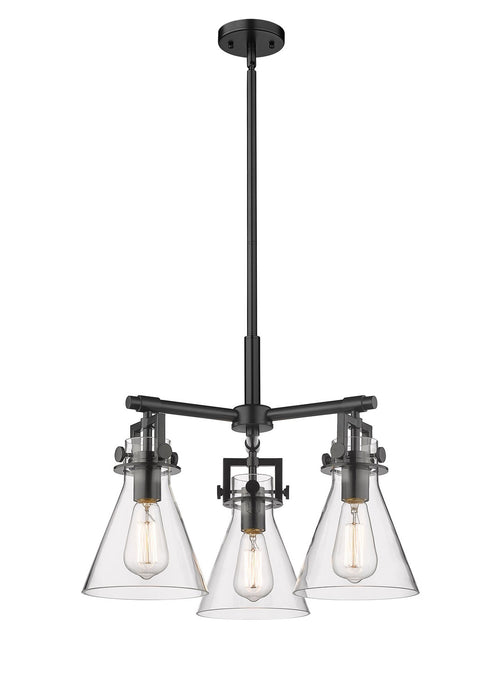 Innovations 411-3CR-BK-G411-7CL Three Light Pendant, Matte Black