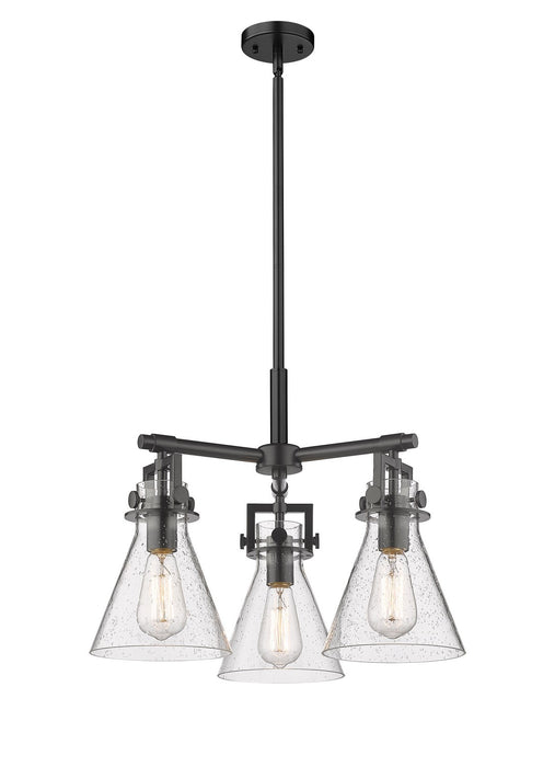 Innovations 411-3CR-BK-G411-7SDY Three Light Pendant, Matte Black