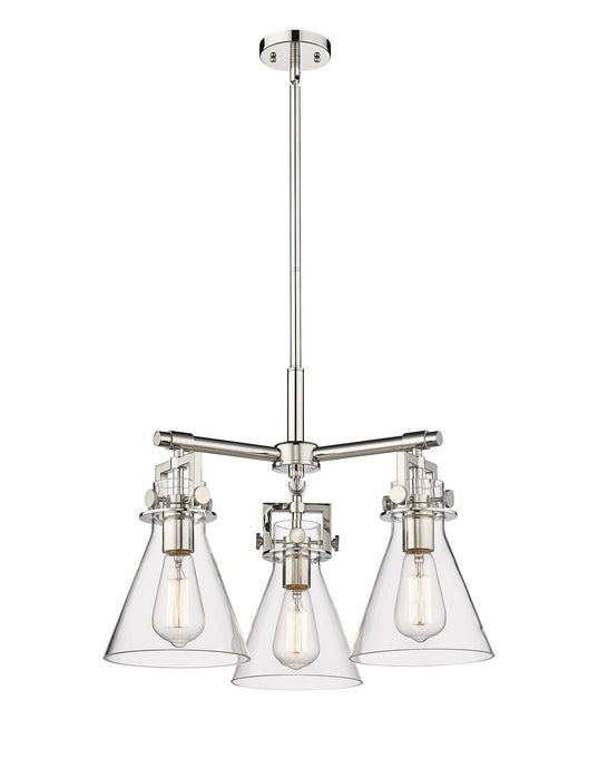 Innovations 411-3CR-PN-G411-7CL Three Light Pendant, Polished Nickel
