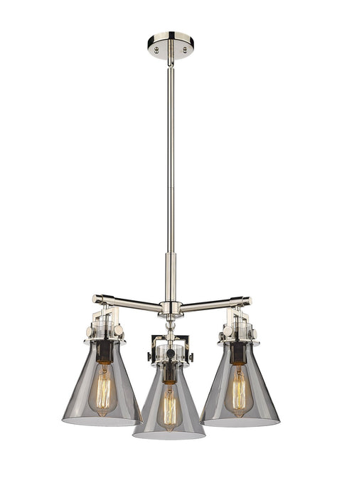 Innovations 411-3CR-PN-G411-7SM Three Light Pendant, Polished Nickel