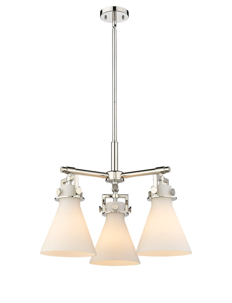 Innovations 411-3CR-PN-G411-7WH Three Light Pendant, Polished Nickel