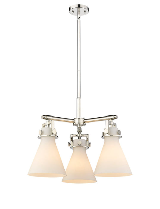 Innovations 411-3CR-PN-G411-7WH Three Light Pendant, Polished Nickel