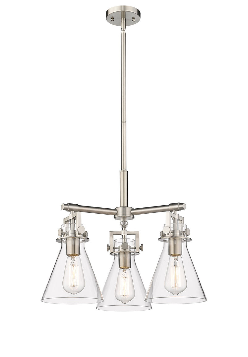 Innovations 411-3CR-SN-G411-7CL Three Light Pendant, Satin Nickel
