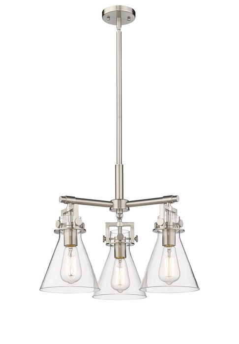 Innovations 411-3CR-SN-G411-7CL Three Light Pendant, Satin Nickel