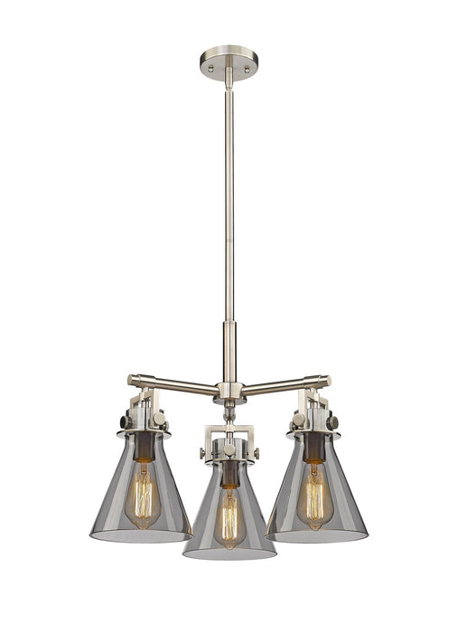 Innovations 411-3CR-SN-G411-7SM Three Light Pendant, Satin Nickel