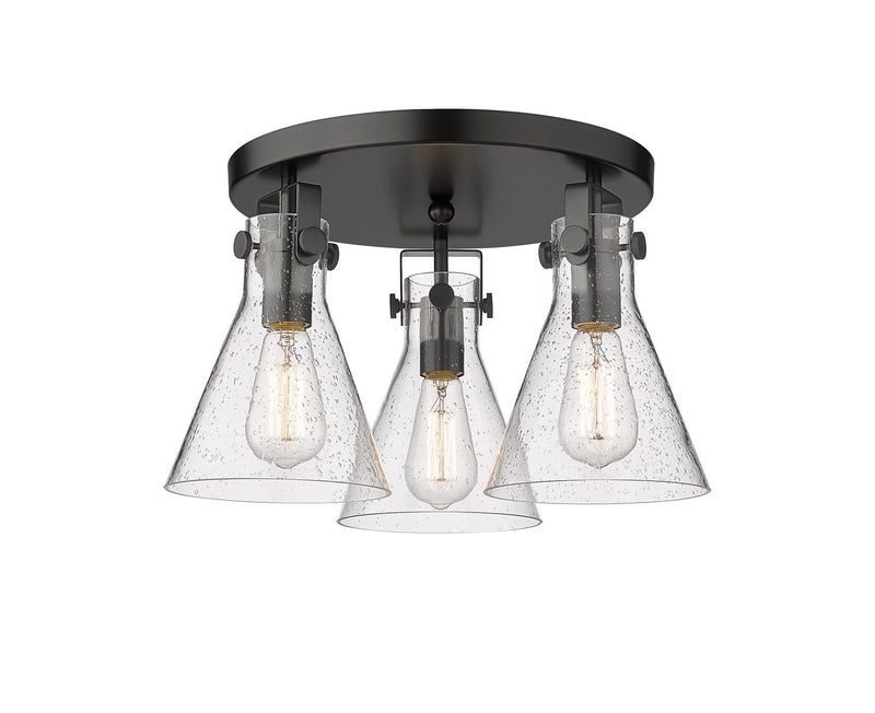 Innovations 411-3F-BK-G411-7SDY Three Light Flush Mount, Matte Black