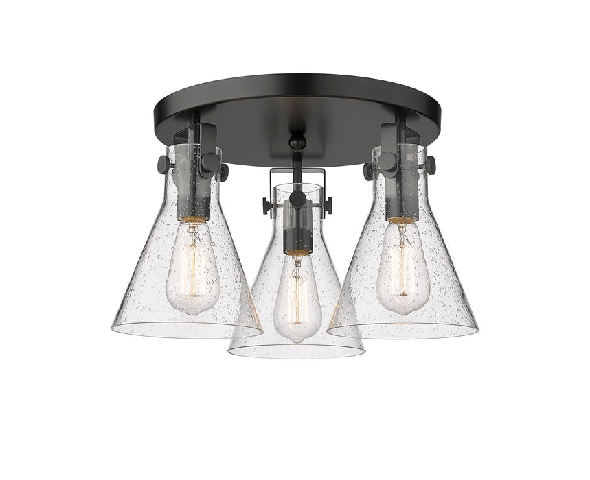 Innovations 411-3F-BK-G411-7SDY Three Light Flush Mount, Matte Black