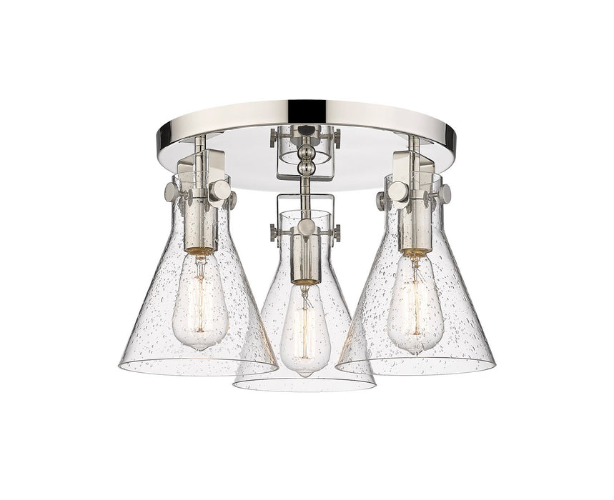 Innovations 411-3F-PN-G411-7SDY Three Light Flush Mount, Polished Nickel
