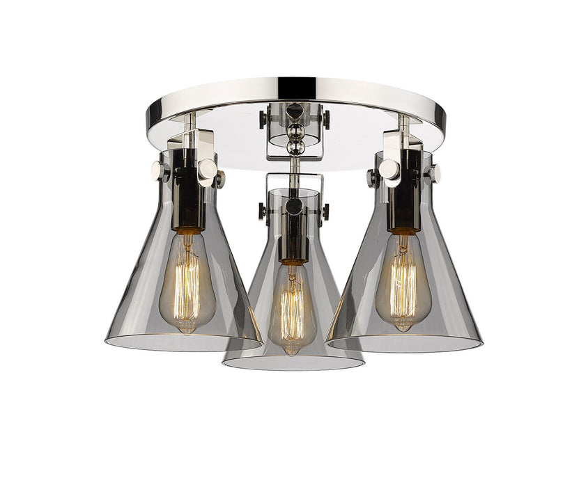 Innovations 411-3F-PN-G411-7SM Three Light Flush Mount, Polished Nickel