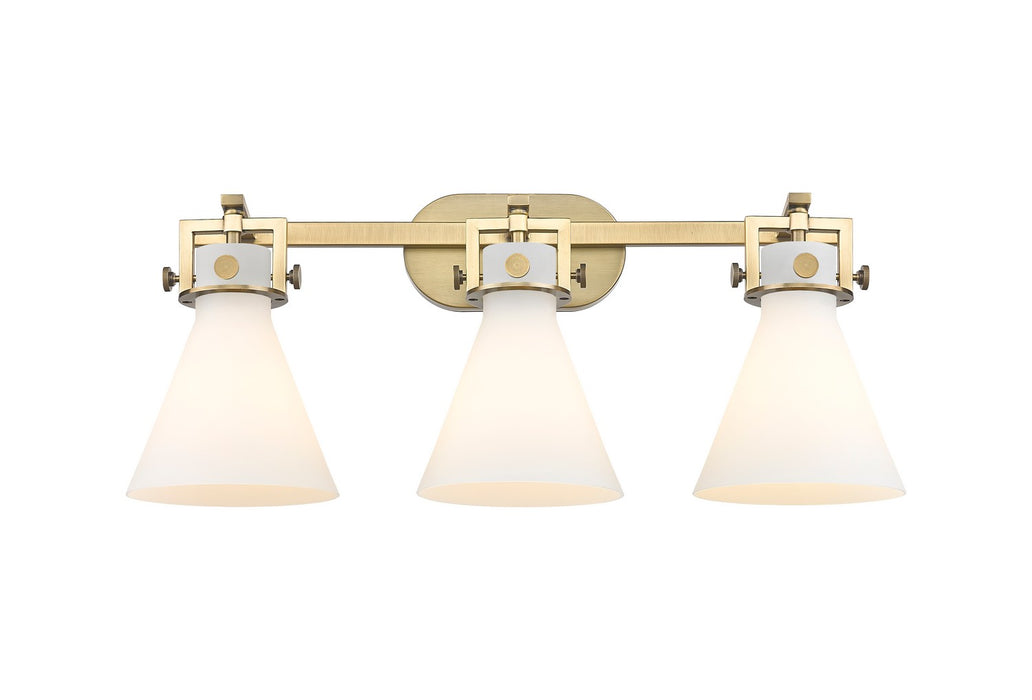Innovations 411-3W-BB-G411-7WH Three Light Bath Vanity, Brushed Brass