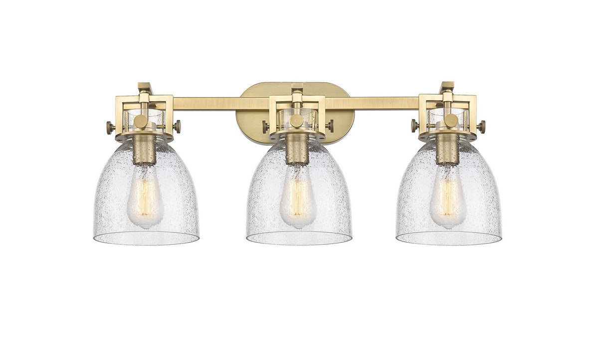 Innovations 411-3W-BB-G412-7SM Three Light Bath Vanity, Brushed Brass