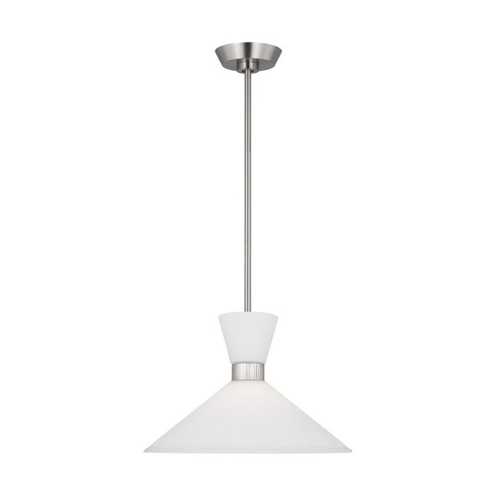 Visual Comfort Studio DJP1091BS One Light Pendant, Brushed Steel
