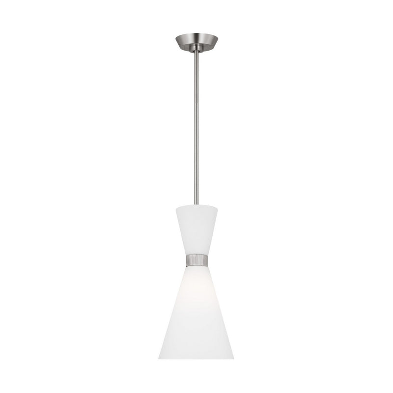 Visual Comfort Studio DJP1101BS One Light Pendant, Brushed Steel
