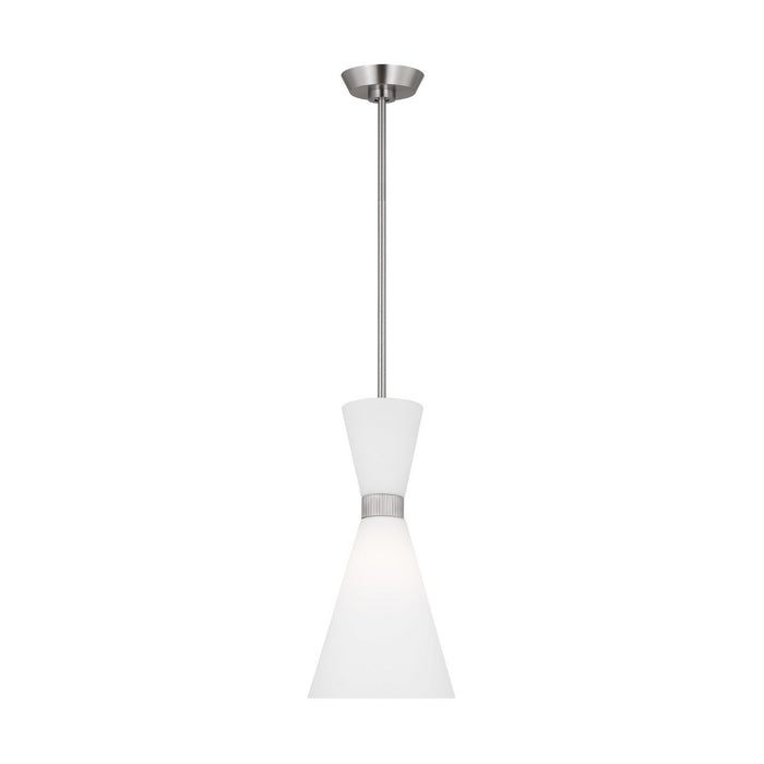 Visual Comfort Studio DJP1101BS One Light Pendant, Brushed Steel