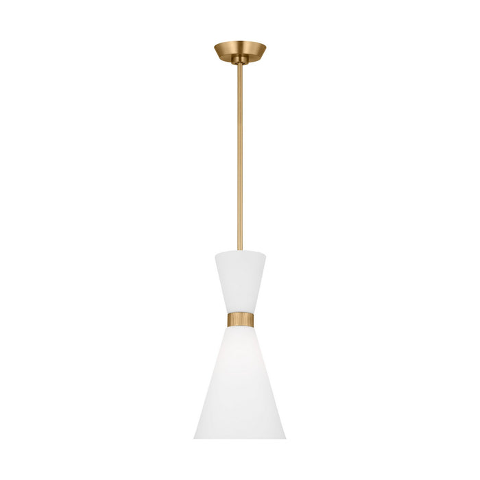 Visual Comfort Studio DJP1101SB One Light Pendant, Satin Brass