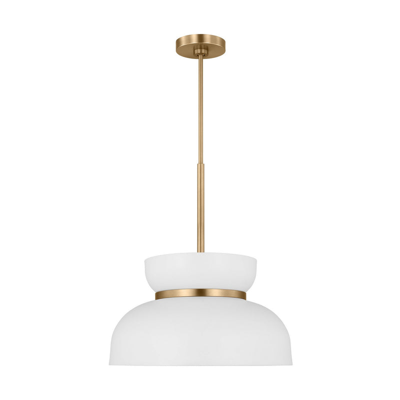 Visual Comfort Studio DJP1111SBMWT One Light Pendant, Matte White