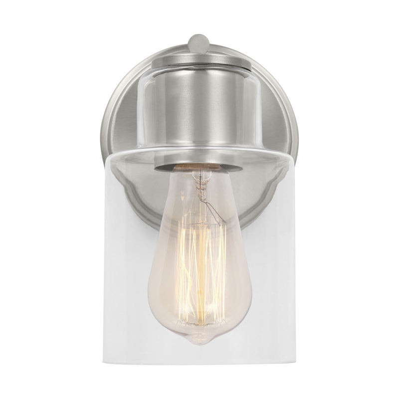 Visual Comfort Studio DJV1001BS One Light Wall Sconce, Brushed Steel