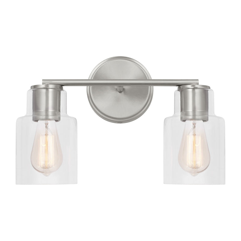 Visual Comfort Studio DJV1002BS Two Light Bath, Brushed Steel