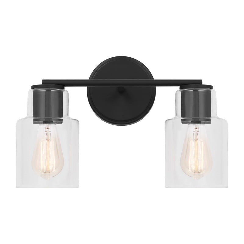 Visual Comfort Studio DJV1002MBK Two Light Bath, Midnight Black
