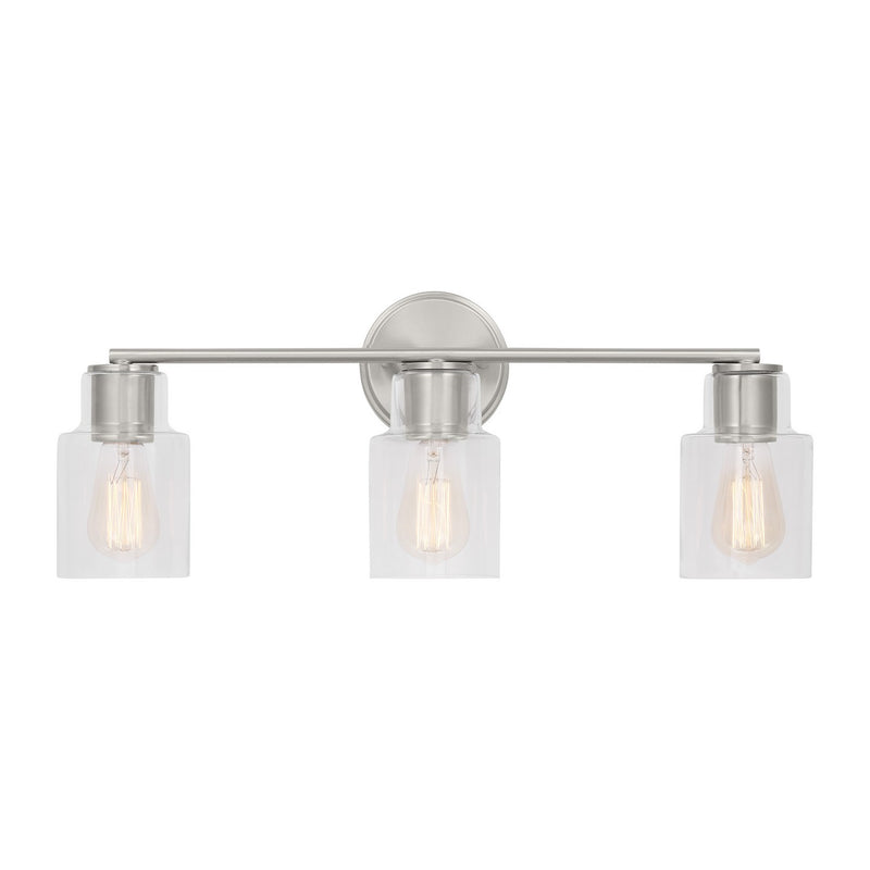 Visual Comfort Studio DJV1003BS Three Light Bath, Brushed Steel