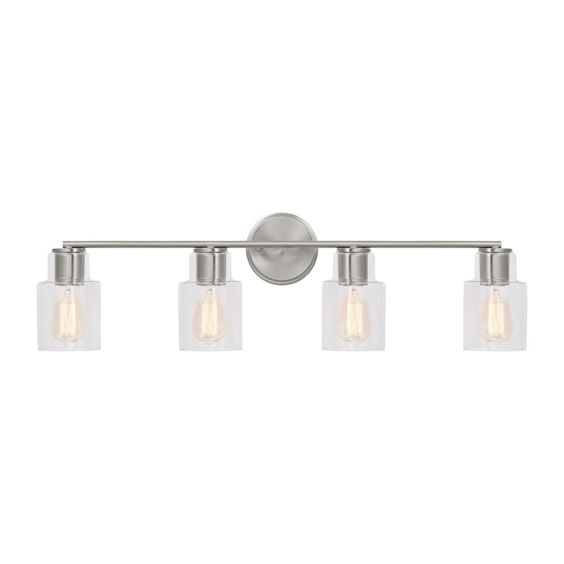 Visual Comfort Studio DJV1004BS Four Light Bath, Brushed Steel