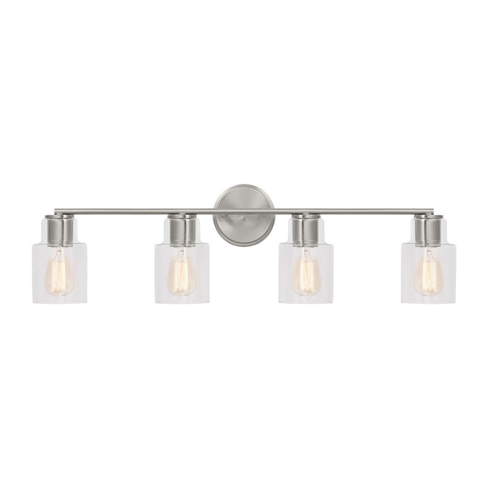 Visual Comfort Studio DJV1004BS Four Light Bath, Brushed Steel