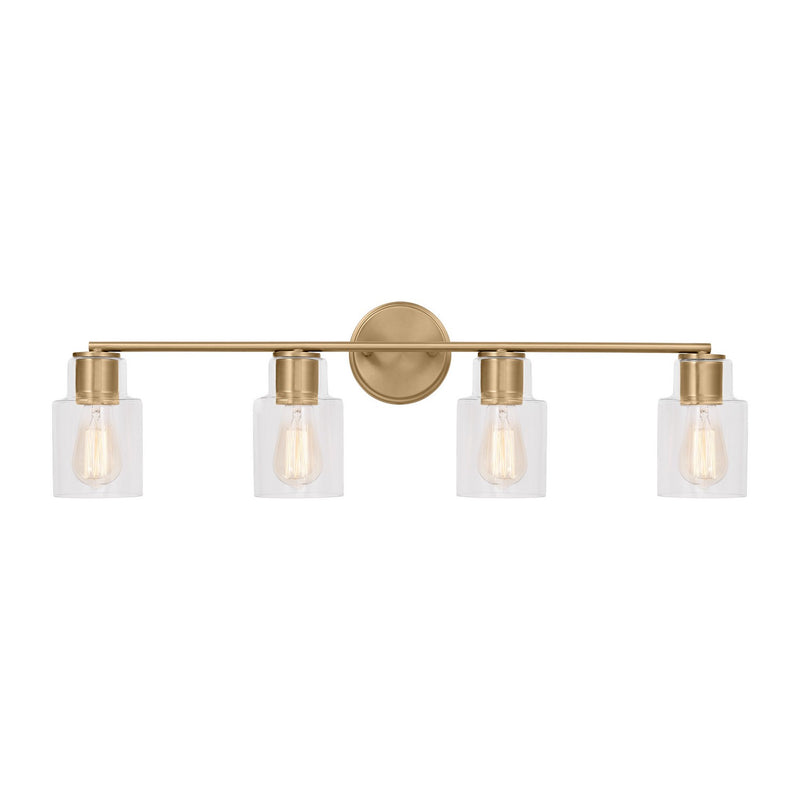 Visual Comfort Studio DJV1004SB Four Light Bath, Satin Brass