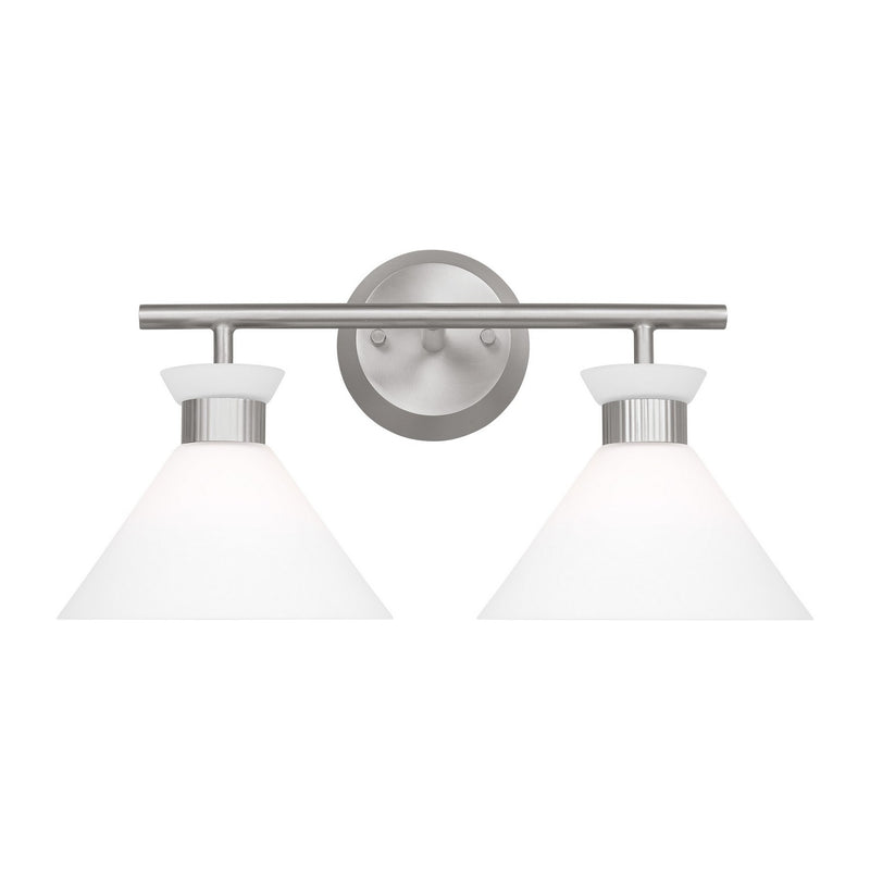 Visual Comfort Studio DJV1012BS Two Light Bath, Brushed Steel