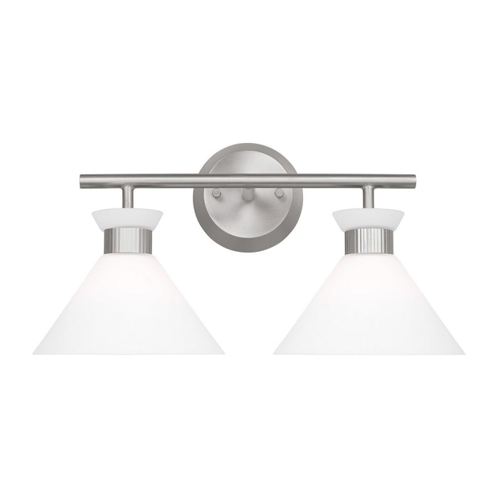 Visual Comfort Studio DJV1012BS Two Light Bath, Brushed Steel