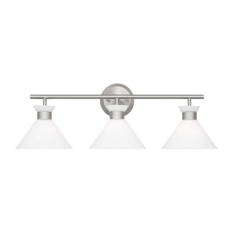 Visual Comfort Studio DJV1013BS Three Light Bath, Brushed Steel