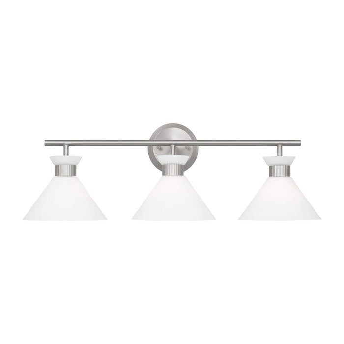 Visual Comfort Studio DJV1013BS Three Light Bath, Brushed Steel